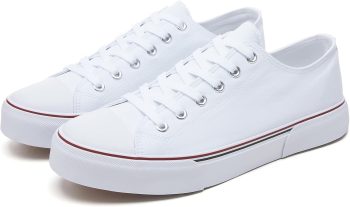 Men’s Low Top Canvas Walking Shoes Lace-up Fashion Sneakers Casual
