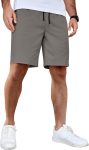 Men's Casual Shorts Cotton Elastic Waist Drawstring Shorts Lightweight Summer Beach Shorts