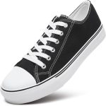 Womens Platform Canvas Sneakers Mens High Top Classic Canvas Shoes Unisex Casual Tennis Comfortable Fashion Sneakers Lace-Up