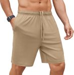 Men's Gym Workout Shorts 7 Inch Stretch Athletic Shorts Lightweight Running Training Short Pants with Pockets