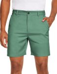 Men's Golf Dress Shorts Flat Front  7 Inch Lightweight Quick Dry Chino Casual with Pockets